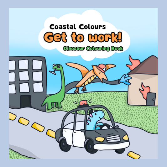 Get to Work Dinosaur Colouring Book (Instant Digital Download)