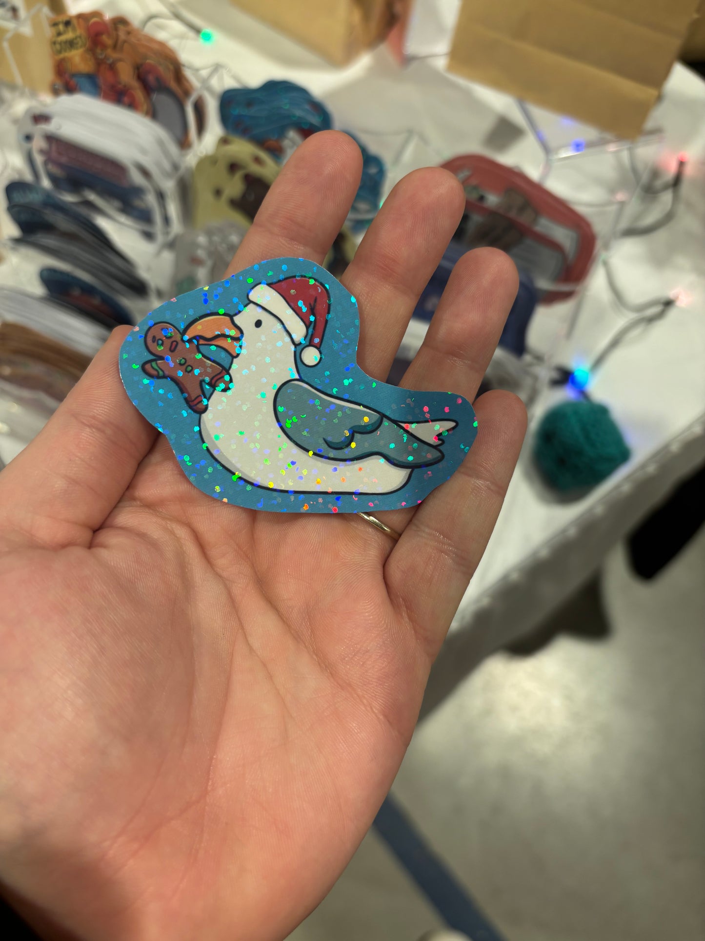 Christmas Seagull Sticker