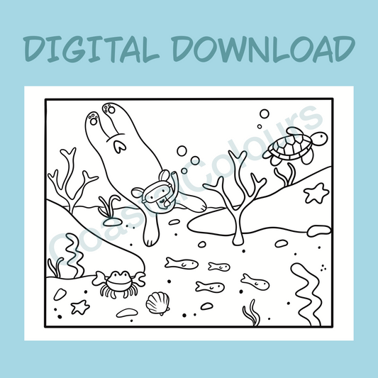 Bear's Beach Day Colouring Pages (2 Pack) Digital Download