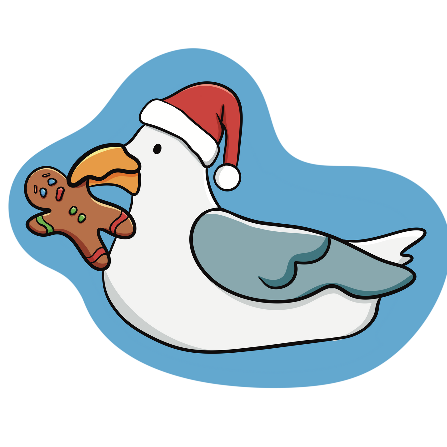 Christmas Seagull Sticker