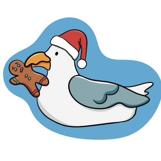 Christmas Seagull Sticker